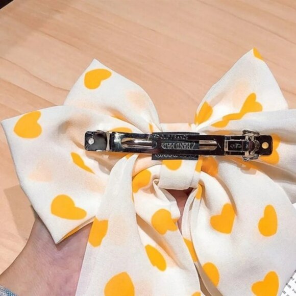 Oversized Hearts Bow French Barrette Hair Clip - Picture 10 of 14
